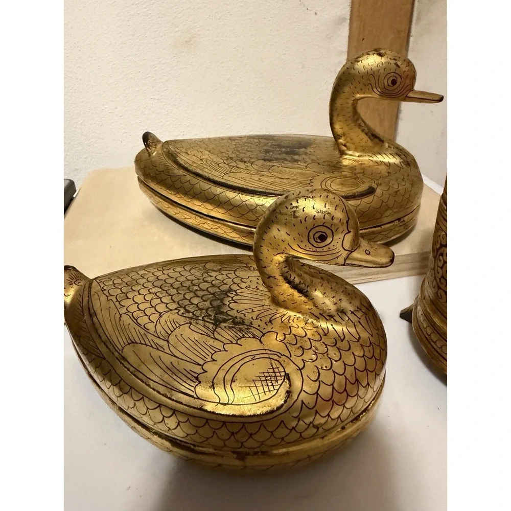 vintage lacquerware trinket boxes Ducks And Box